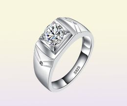 YHAMNI Original Real 925 Sterling Silver Rings for Man Men Wedding Jewelry Ring 1 Carat CZ Diamond Engagement Ring MJZ0117523082