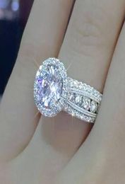 Women Bridal Finger Statement Promise Ring Jewelry CZ Engagement Luxury Wedding Ring 925 Plating4094963