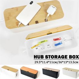 Cable Storage Box Power Strip Wire Case Anti Dust Charger Socket Organiser White Black Desktop Network Line Lines Storage Bin Z112314w