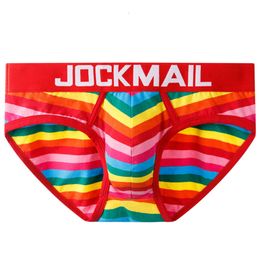 Fashion Gay Men S Underwear Rainbow Colour LGBTQ Party Clothing Sexy Briefs Striped Shorts Fiess Casual Underpants