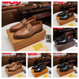 40Model Men Genuine Leather Designer Dress Shoes 2023 Black Italian Business Shoes Slip On Formal Wedding Elegant Party Oxford Shoe Size 38-47