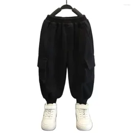 Trousers Boys Cargo Pants Solid Colour For Spring Autumn Children Casual Style Kids Clothes 6 8 10 12 14