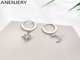 Hoop Huggie 925 Sterling Silver Fashion Zircon Moon Star Earrings For Women 2021 Christmas Gifts Jewellery SE13606479365