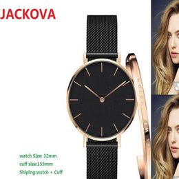 Rose Gold Watches High Quality Lady Wristwatches Cuff Bracelet nice designer Stainless Steel Women Watch Quartz crime premium cloc2214