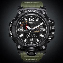 SMAEL Brand Men Fashion Waterproof Stopwatch Analogue Quartz Watch Mens Sport Watches Casual Digital Clock Male Relogio Masculino 20267f