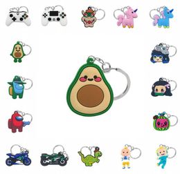 20PCS PVC high quality keychain fun Anime figure key ring fashion cartoon keyholder children Pendant Toy Gift party supplies G1016699634