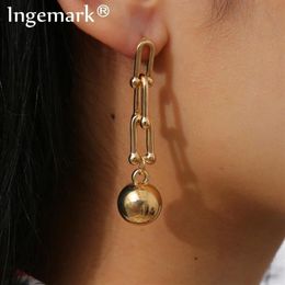 Punk Chunky Thick Link Geometric Drop Earrings Statement Big Beaded Long Chain Dangle Earring Women Fashion Ear Jewelry290Z