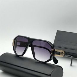 Legends 163 Pilot Sunglasses for Men Gold Black grey Gradient Lens Vintage Gloss Classic Sun Glasses Unisex gafas de sol with Box333o