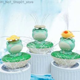 Bath Toys Baby Bath Toys Electric Spray Water Floating Rotation Frog Sprinkler Shower Game Kid Swimming Bathroom for Children Gift Q231212