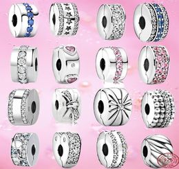 925 Silver Fit Charm 925 Bracelet Shining Clips Bead Charms charms set Pendant DIY Fine Beads Jewelry6729992