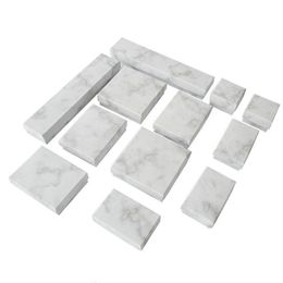 24pcs cardboard Jewellery box display box necklace bracelet earrings square rectangular marble white WY606204R