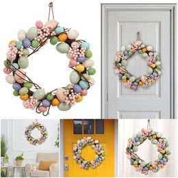 Decorative Flowers Plastic 13.78 In Artificial Easter Wreath Spring Wall Decorations Hanging On Home Indoor Outdoor Front Door