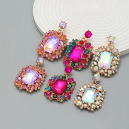 Stud Earrings 3Colors Rhinestone Gems For Women Fashion Jewellery Maxi Girls' Collection Accessories