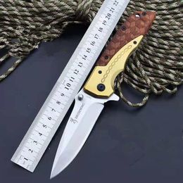 ZK20 Outdoor knives, stainless steel pocket knife, wooden handle folding knife, multi-function DA77 Browning folding knife, fruit knife