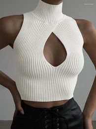 Women's Tanks Knit Hollow Tank Tops Women Sleeveless Skinny Elastic Ribbed Stretchy Casual Wild Streetwear Summer Trend Vest