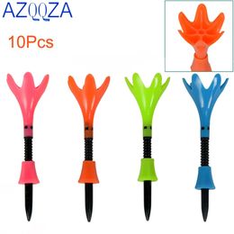 Golf Tees 10pcs/bag Petal Golf Tees 80mm Plastic Height Adjustable Ball Tee For Golfer Gift 7 Colours Green Outdoor Golf accessories 231212