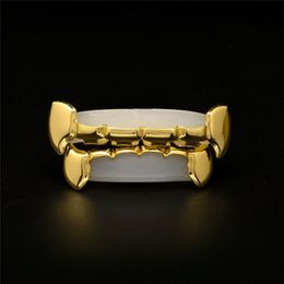 Factory direct unisex hip hop gold braces European and American singers with the same fangs braces gold-plated teeth decorative br301H