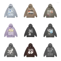 Men's Hoodies Autumn Winter Streetwear Quality 3D Printed Mens Womens Fleece Broken Planet Hooded Sweatshirts