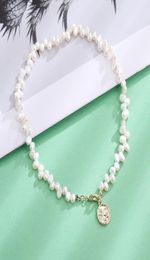 Dorado Vintage Natural Pearl Choker Chain Necklaces Gold Colour Metal Pendants For Women Bohemian Wedding Party Jewellery Gift 2202123608660