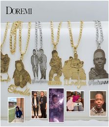 Pendant Necklaces DOREMI Custom Po Necklace with Name Pendent Picture any CharacterCartoon Nameplate Stainless for Family Gifts 23782818
