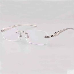 Rimless Panther Eyeglasses Clear Transparent Optical Frames For Men And Women Fill Prescription Pochromic Glasses French275w