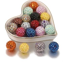 Other Cordial Design 20MM 100Pcs Lot Resin Rhinestone Beads Hand Made Chunky Beads For Necklace Making DIY Kids Beads Acrylic287p