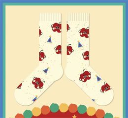 Autumn and Winter Thick Plush Christmas Socks Cartoon Cute Mid length Socks for Men and Women Christmas Gift z4