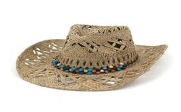 100 Natural Raffia Straw Cowboy Hat Women Men Handmade Weave Cowboy Hats For Lady Tassel Summer Western Hats2577233
