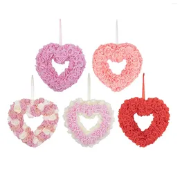 Decorative Flowers Valentine Decoration Foam Flower Rose Wreath For Fireplaces Walls Decor