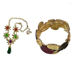 Necklace Earrings Set Waterdrop Pendant Clavicle Chain Jewelry For Women Girl Statement Bracelets