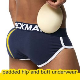Jockmail D Padded Butt Hip Enhancer Underwear Boy Shorts With Push Up Front Back Padding Sexy Briefs Cotton Men Shapewear