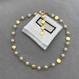 Fashion Flowers Necklace Womens Designer Jewellery Gold Chain Necklace For Women Luxury G Letters Love Jewelrys With Pearl Wedding B2845