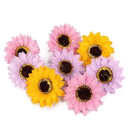 50Pcs Lot Big Size Handmade Artificial Sunflower Soap Flower Head Bouquet Gift Box Decoration Collocation Flower Shop Supplies278y