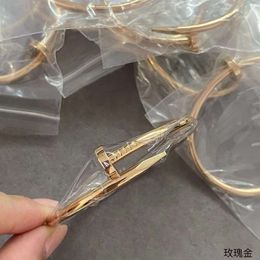 nail bracelet bangle V-Gold 3rd Generation Smooth Nail Bracelet Perfect Character Printing Nailed Together for Lovers