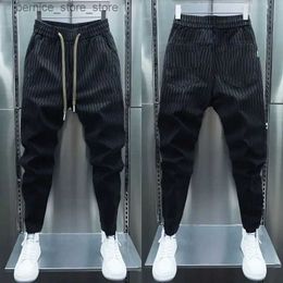 Men's Jeans Spring Autumn Black Stripe Jogger Sweatpants Men Outdoor Casual Skinny Harem Pants Streetwear High Quality Designer Trousers Q231213