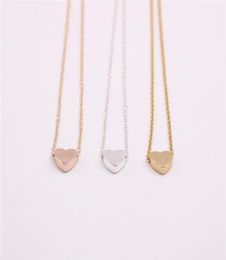 18K Gold Silver Plated Pendant necklace Flat bottom solid love necklace the gift to women28952330677