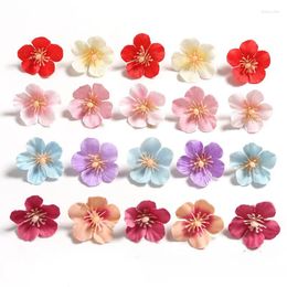 Decorative Flowers 80PCS 2.5CM Artificial Cherry Blossom DIY Wreath Silk Flower Accessories Home Wedding Decoration Fake Head