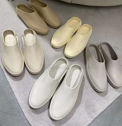 New Fears of God The California Slip-On Original Sandals Slippers Designers FOG Sliders Women Almond Oat Cream Concrete Cement mens 235