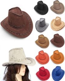 Western Cowboy Hats Men Women Kids Brim Caps Retro Sun Visor Knight Hat Cowgirl Brim Hats EEA2935405487