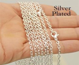 50 Pieces 18 24 30 Inches Silver Plated Necklaces for Women Whole Cable Chain Oval Link Rolo Necklaces for Jewellery Making 2229617550745