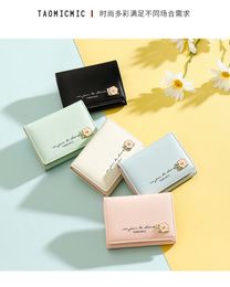 Fashion Designer Women Short Wallet woman purse Discount with box card holder ladies handbag checked flower #16