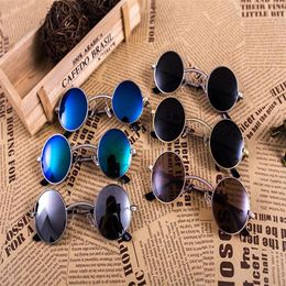 2017 Unique Design Gothic steampunk sunglasses Restore ancient ways round frame metal frame Men Women glasses female eyewear oculo308Z