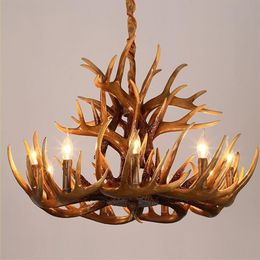 Nordic LED Chandelier E14 Pendant Lamp Lighting Hanglamp Industrial Buck Deer Horn Antler Bedroom Living Room Kitchen Fixtures214B