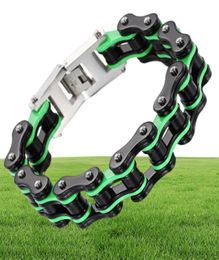 16mm Black Green Orange Gold Blue Motor Bicycle Polishing r Bracelet 316L Stainless Steel Men's s Bracelet Bangle Jewelry9921485