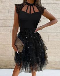 Casual Dresses Cutubly Black Vestidos Clothing Skirt Lace Ruffles Mini Outfits Fashion Night Robe Shorts Summer 2023 Lady Street