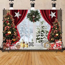 Christmas Decorations SHENGYONGBAO Tree Flower Wreath Gift P ography Backdrops Window Elk Snowman Year Party Background Prop GHH 06 231212