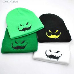 Beanie/Skull Caps Oogie Boogie Beanie Hat Halloween Knitted Hats Unisex Ski Ghost Grimace Embroidery Cap T231212