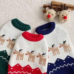 Dog Apparel Classic Christmas Deer Clothes Pet Knit Sweater Autumn Winter Teddy Pullover Bichon Warm Year's 231212