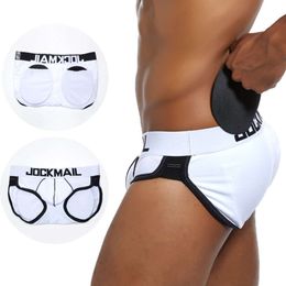 Padding Men Briefs Padded Hip Male Underwear Sexy Push High Cup Underpant Back Butt Pads Shorts