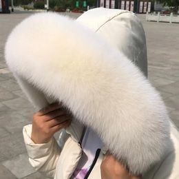 Scarves Winter Women Fur Collar Warmer Real Scarf For Coat Parkas Luxury Furry Hood Trims Decor Genuine Men Shawls